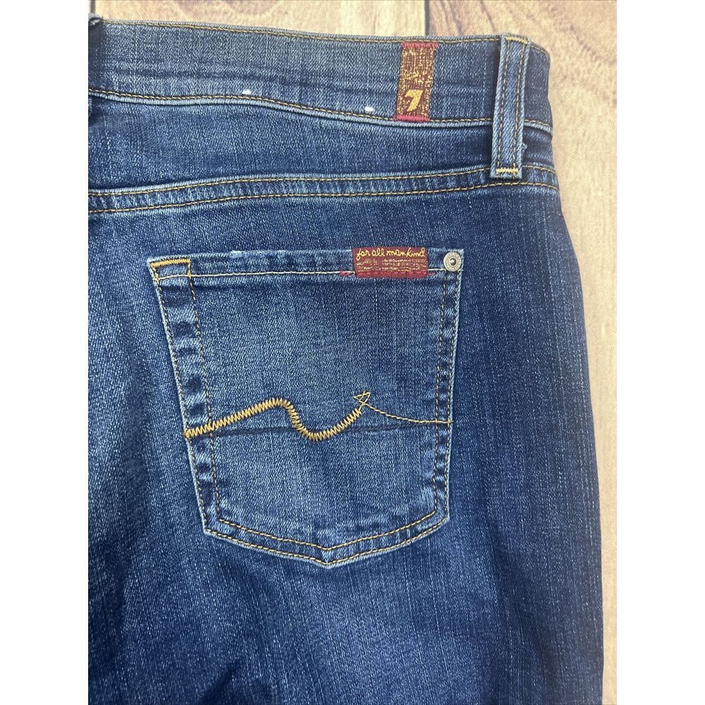 7 for All Mankind Distressed Josefina Skinny Boyfriend Denim Blue Jeans Size 26 - Picture 7 of 7